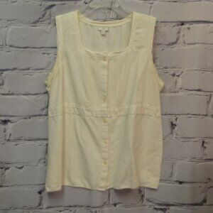 J. Jill Cream Button Down Sleeveless Top